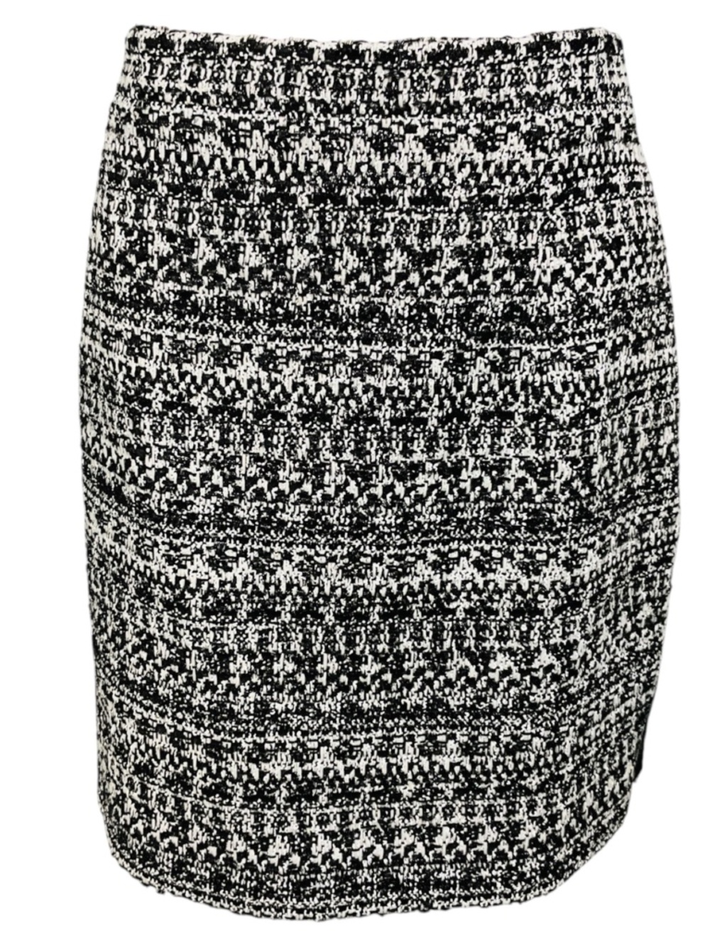 ALESSANDRA RICH BLACK / WHITE SEQUIN TWEED MINI SKIRT